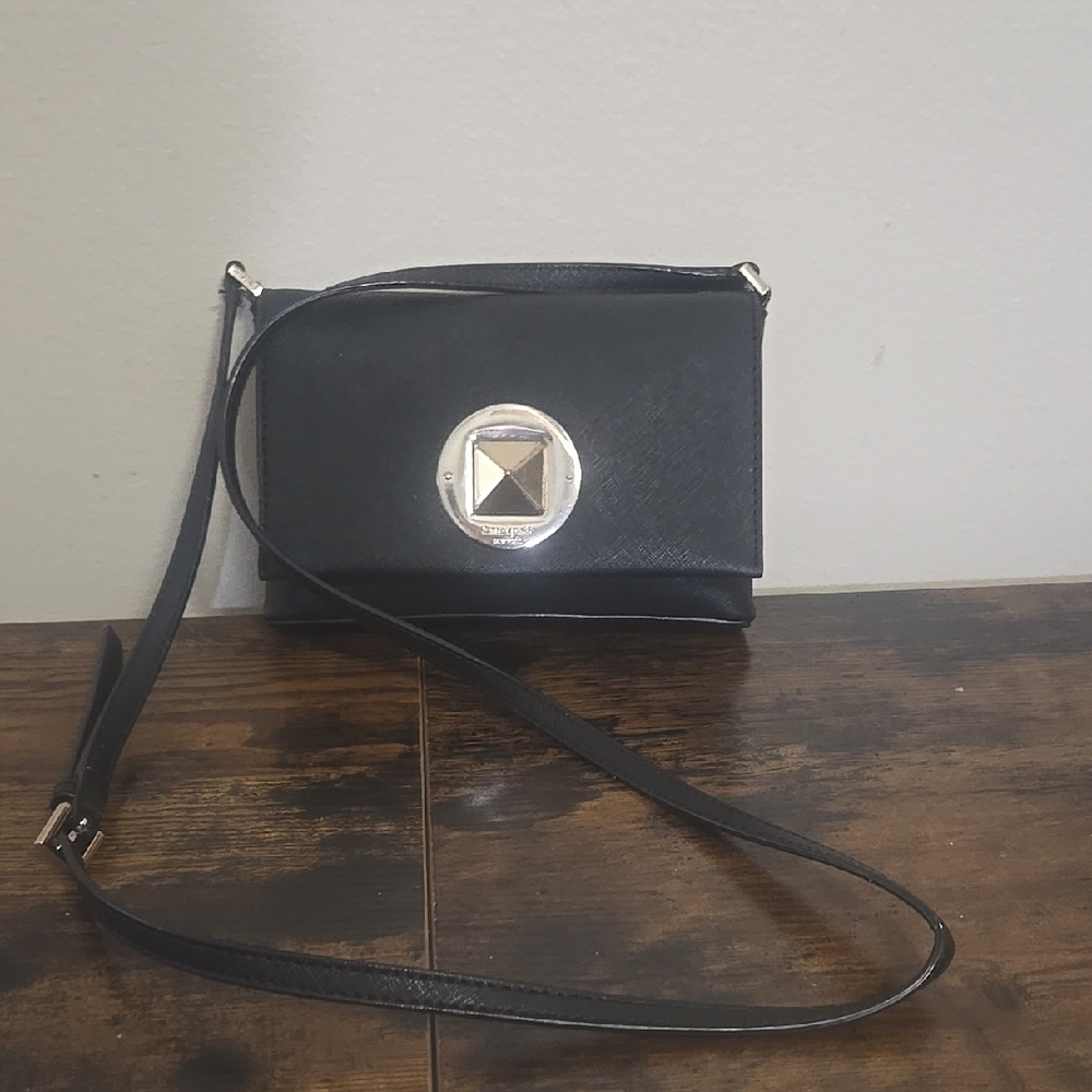 Kate Spade Black Leather  Small Crossbody Bag
